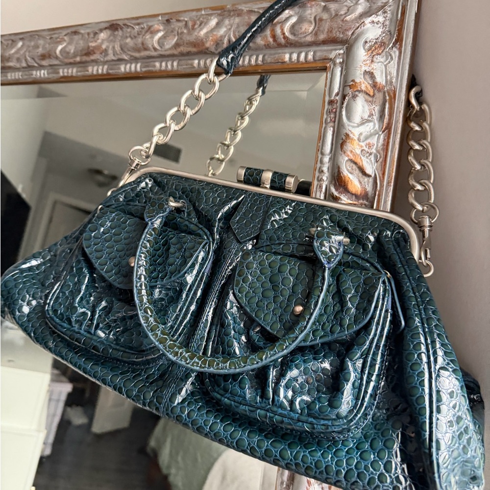 Charlie Lapson green leather bag